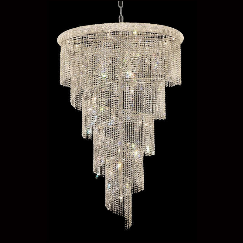 Spiral Chandelier Crystal Lighting in Golden 48'' W 72'' H-大吊灯-Jecanoli