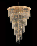 Spiral Chandelier Crystal Lighting in Golden 48'' W 72'' H-大吊灯-Jecanoli