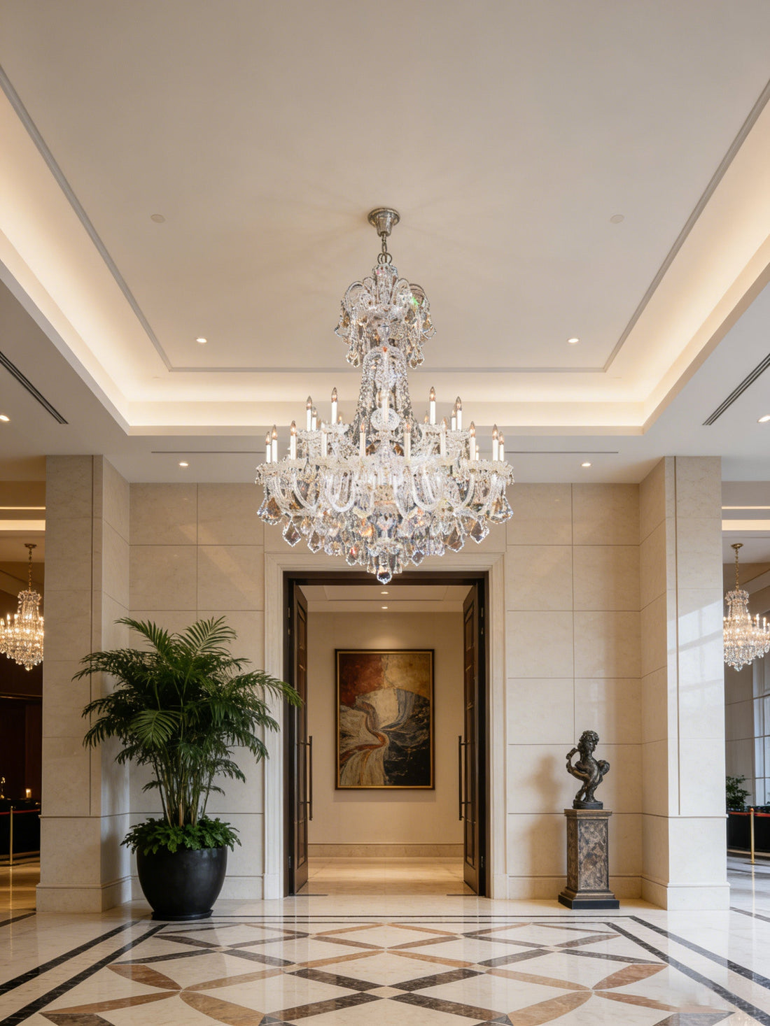 30 Lights Big Glass Chandelier for Foyer 47"W 61" H-大吊灯-Jecanoli
