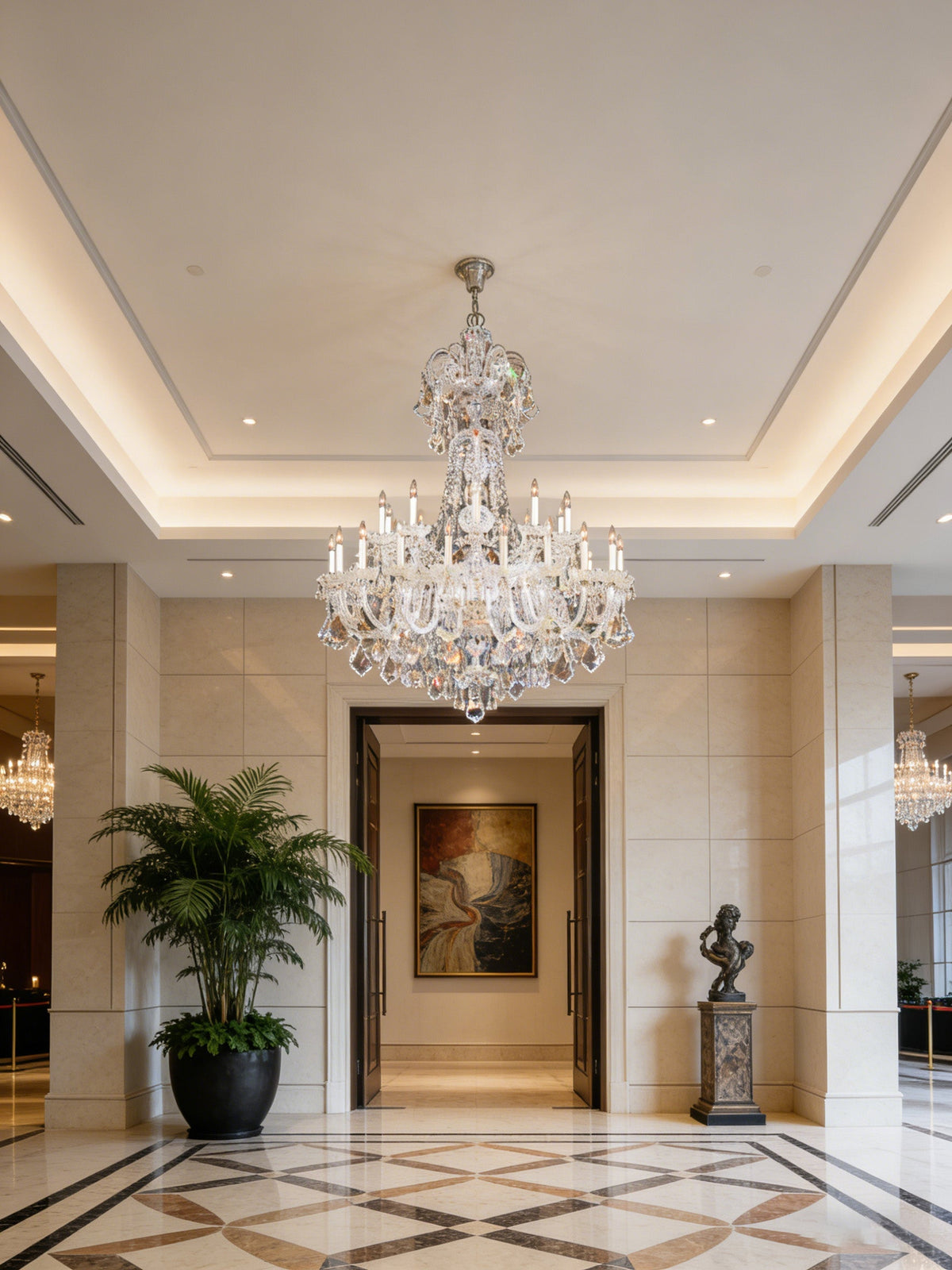 30 Lights Big Glass Chandelier for Foyer 47"W 61" H-大吊灯-Jecanoli