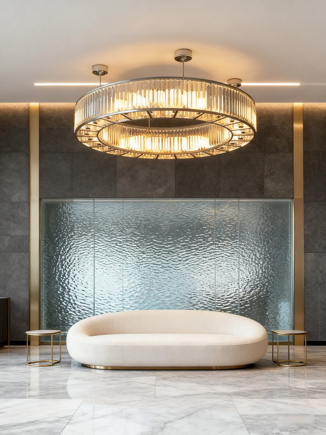72 Inch Round Semi Flush Mounted Chandelier Big Modern Crystal Chandelier for Event Hall-大吊灯-Jecanoli