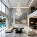 48X86 Inch 42 Lights French Empire Chrome K9 Crystal Chandelier for High Ceilings-大吊灯-Jecanoli