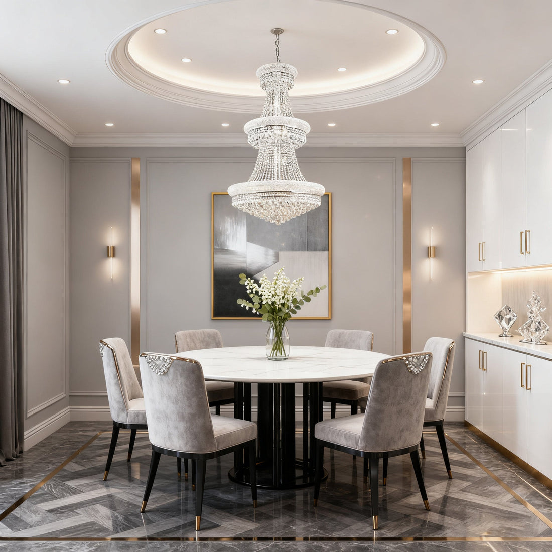 30X50 Inch 32 Lights French Empire K9 Crystal Chandelier-大吊灯-Jecanoli
