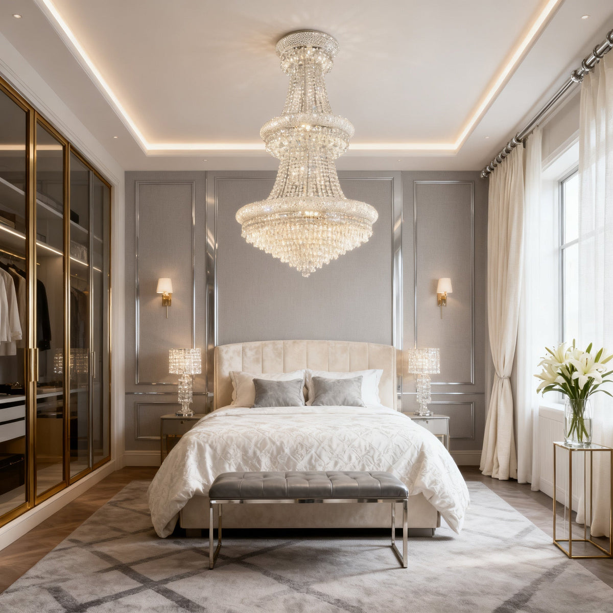 30X50 Inch 30 Lights Elegant Empire K9 Crystal Chandelier-大吊灯-Jecanoli