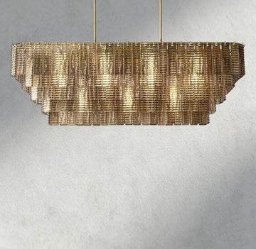Sirene Smoke Glass Rectangular Chandelier 59", 77"-chandelier-Jecanoli
