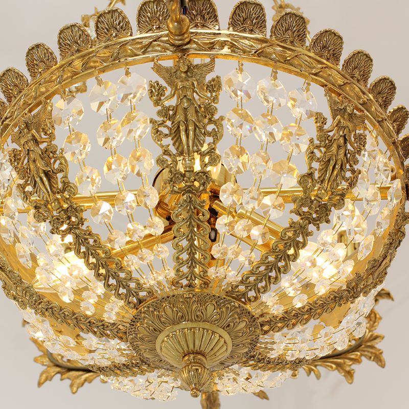 41X30 Inch 16 Lights French Empire Style Brass and Crystal Chandelier Light-铜灯-Jecanoli
