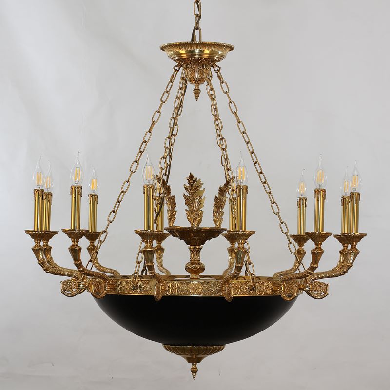 39X37 Inch 12 Lights Rococo French Empire Copper Chandelier-铜灯-Jecanoli
