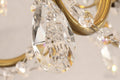 Six Brass Arms Classical Crystal Chandelier Small Gold Chandelier for Bedroom 26X26 Inch-铜灯-Jecanoli