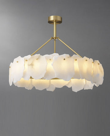 24''/ 31.5''/ 40'' Round Chandelier Modern Halo Alabaster Lighting for Bedroom-现代灯-Jecanoli