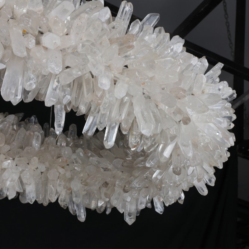 47'' Oval Modern Clear Geode Quartz Crystal Chandelier for Dining Room-现代灯-Jecanoli