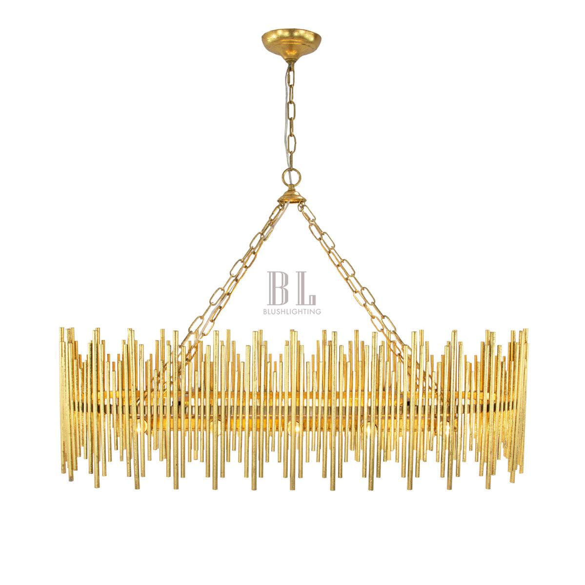 Althely 10 Lights Rectangle Pendant Chandelier-Jecanoli