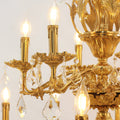 51X68 Inch 30 Lights Tiered Brass and Crystal Chandelier for Foyer-大吊灯-Jecanoli
