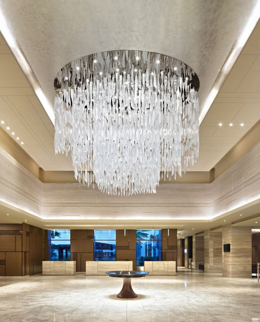 Contemporary hotel project ceiling art glass chandelier 85"W 94"H-大吊灯-Jecanoli