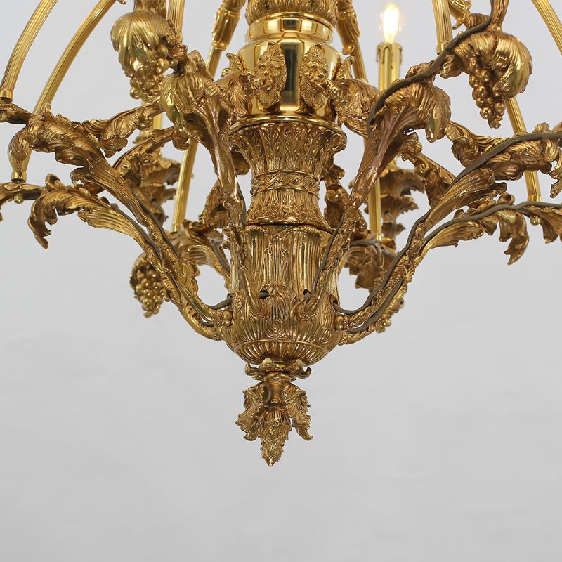 33X31 Inch 8 Lights Small Baroque Style Antique Copper Chandelier-铜灯-Jecanoli