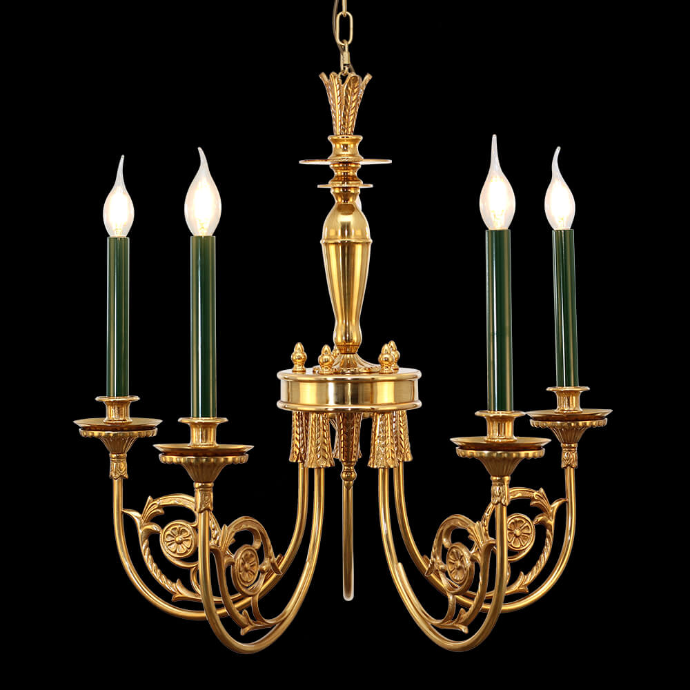 26-34 Inch Multiple Size Small Baroque Style Royal French Copper Chandelier Lighting-铜灯-Jecanoli