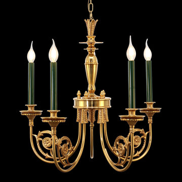 26-34 Inch Multiple Size Small Baroque Style Royal French Copper Chandelier Lighting-铜灯-Jecanoli