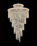 Chrome Color Big Spiral Chandelier for Staircase 48'' W 96'' H-大吊灯-Jecanoli