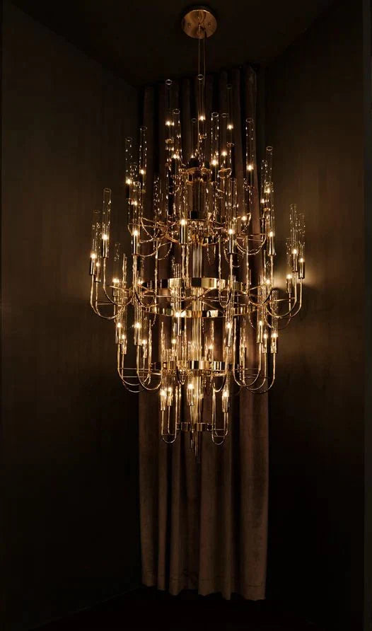 Luxury 5-Tier Crystal Rods Luxury Gala Chandelier