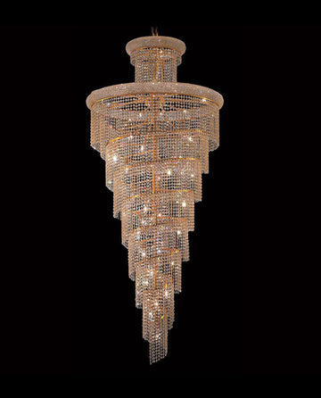 Chrome Color Tall Spiral Crystal Chandelier for Stairwell 36'' W 86'' H-大吊灯-Jecanoli