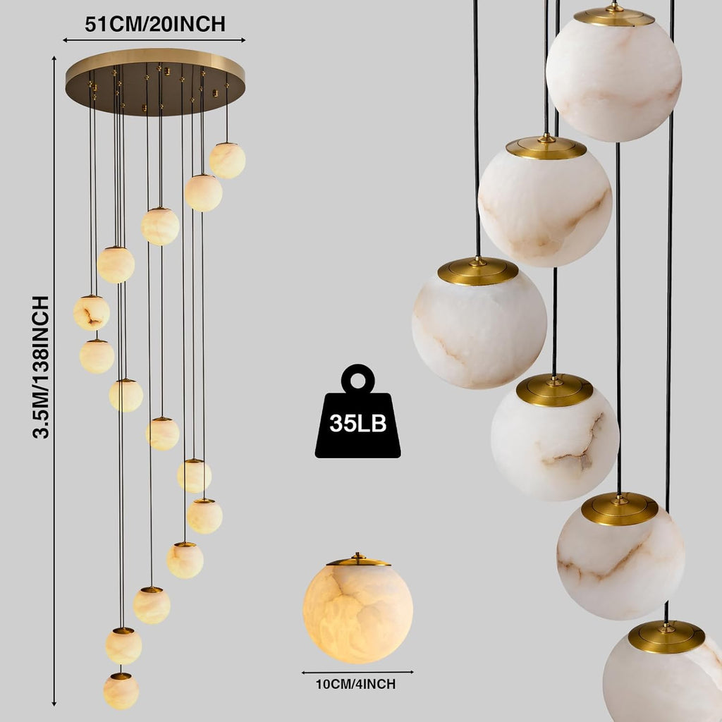 Alabaster Staircase Chandelier