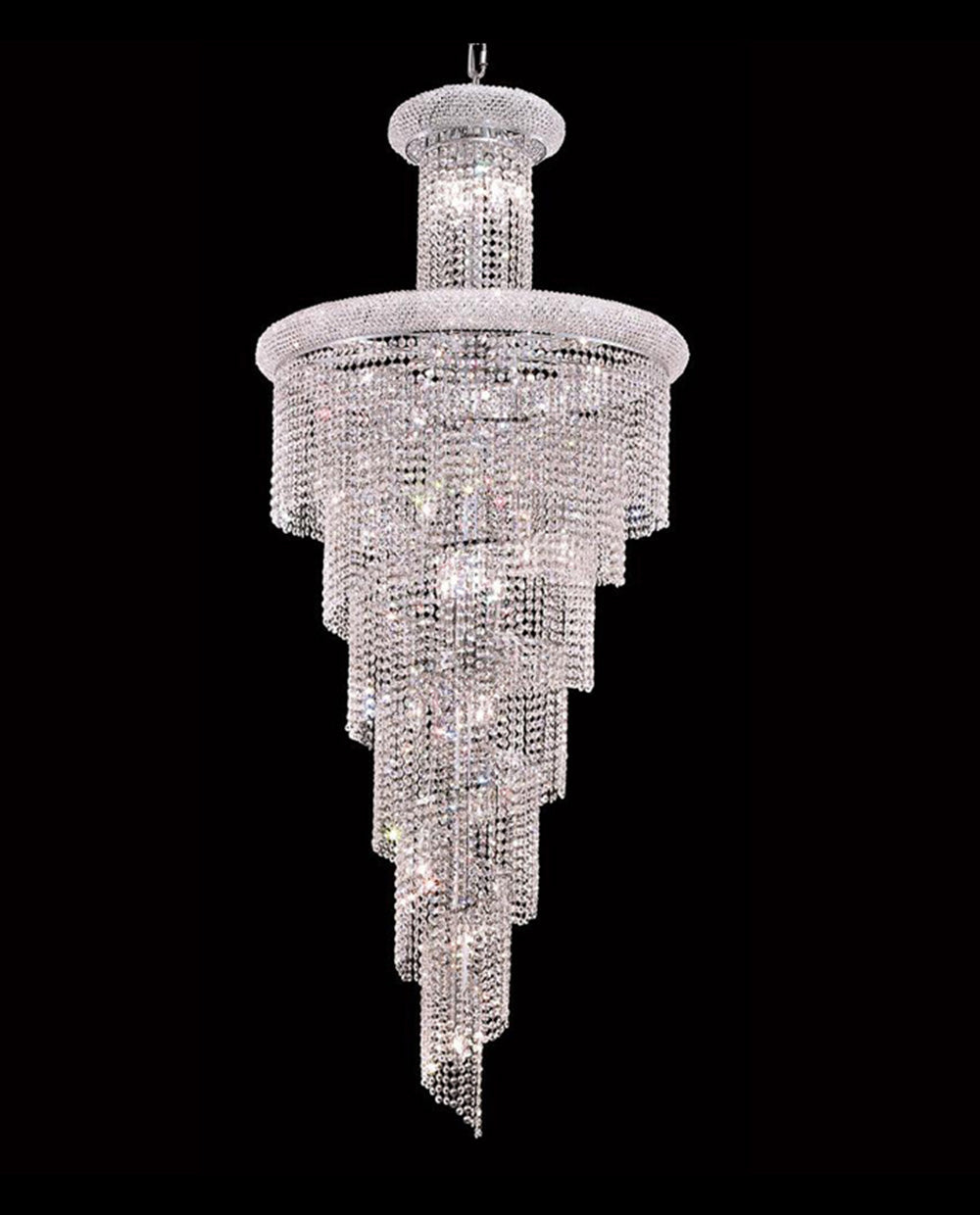 Crystal Stairwell Chandelier 30'' W 72'' H-大吊灯-Jecanoli
