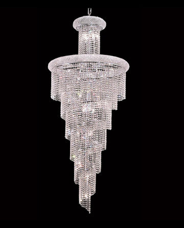 Crystal Stairwell Chandelier 30'' W 72'' H-大吊灯-Jecanoli
