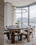 Designer 36 Inch Round Modern Chandelier Brass & Clear Geode Quartz Crystal Hanging Light-Chandelier-Jecanoli