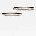 Designer 36 Inch Round Modern Chandelier Brass & Clear Geode Quartz Crystal Hanging Light-Chandelier-Jecanoli