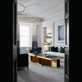 Designer 36 Inch Round Modern Chandelier Brass & Clear Geode Quartz Crystal Hanging Light-Chandelier-Jecanoli