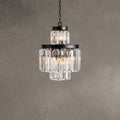 Leyland 6-Light Chandelier Faceted Glass Crystals Rustic Iron Frame