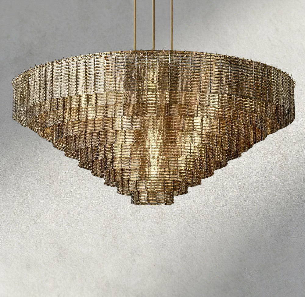 Sirene Smoke Glass Round Chandelier 41", 52", 65"-chandelier-Jecanoli