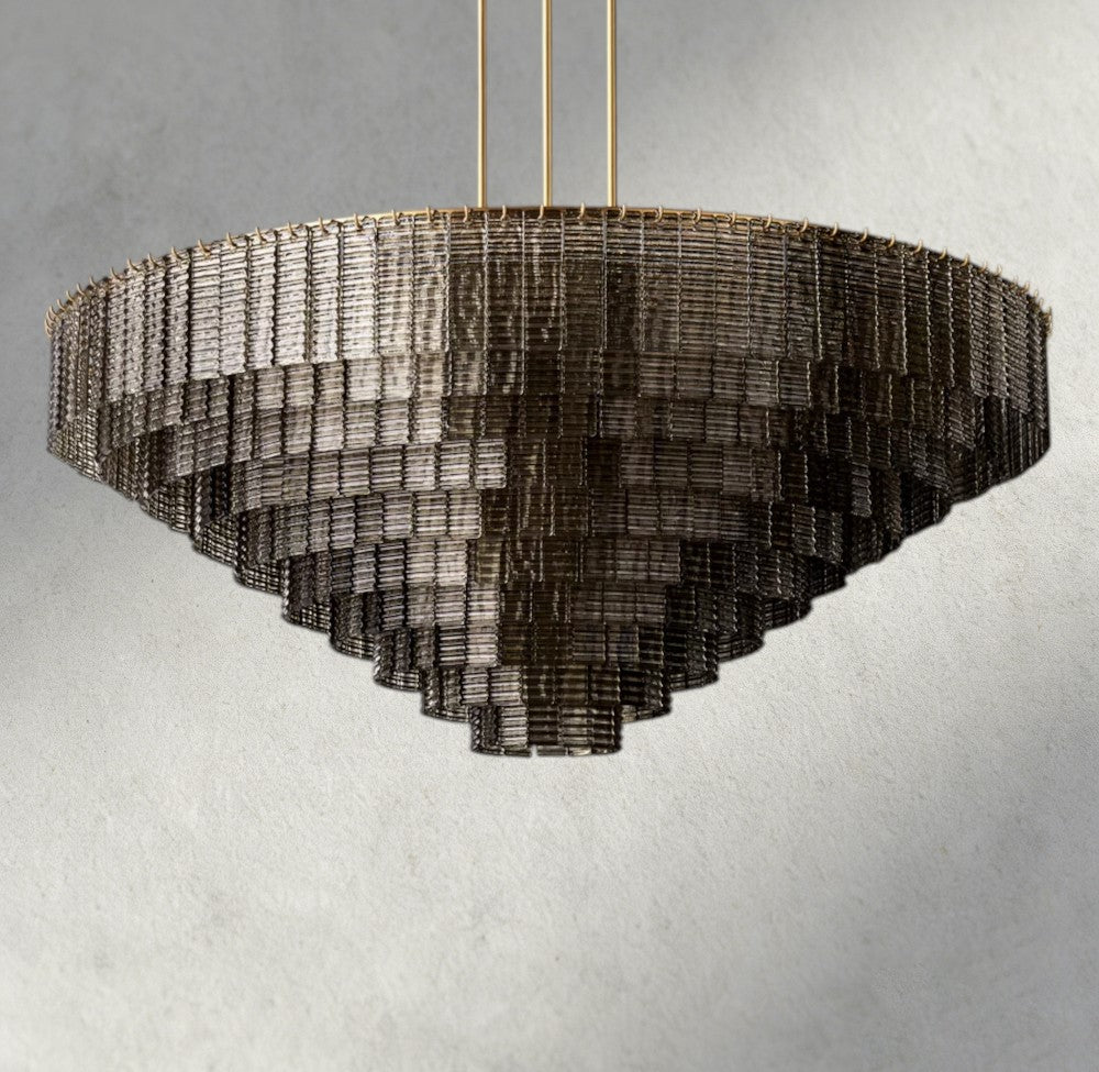 Sirene Smoke Glass Round Chandelier 41", 52", 65"-chandelier-Jecanoli
