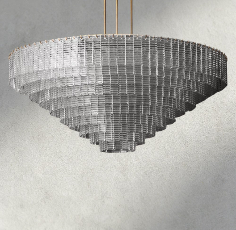 Sirene Clear Glass Round Chandelier 41", 52", 65"-chandelier-Jecanoli