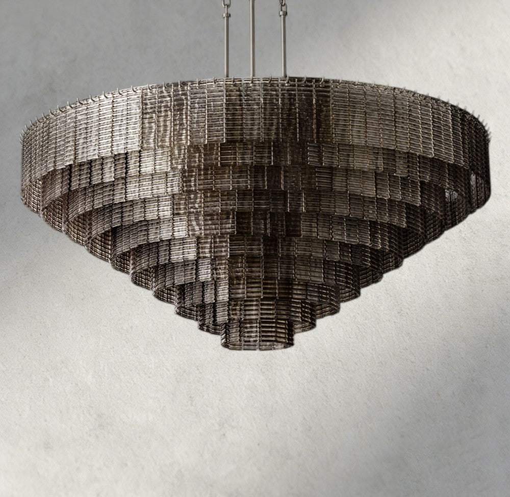Sirene Smoke Glass Round Chandelier 41", 52", 65"-chandelier-Jecanoli