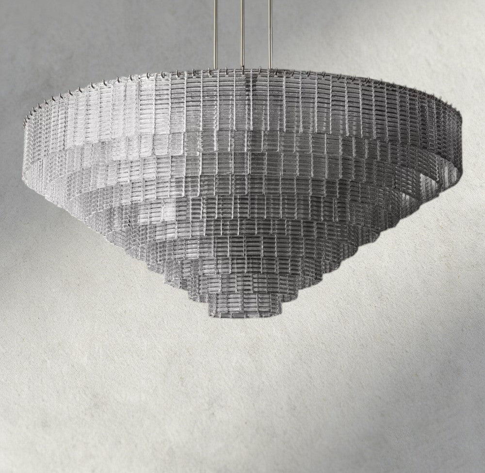 Sirene Clear Glass Round Chandelier 41", 52", 65"-chandelier-Jecanoli