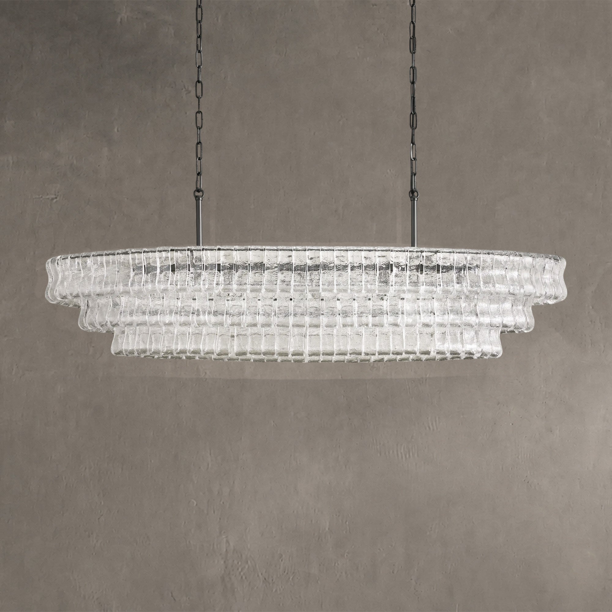 Ghiaccio Glass Oval Chandelier 54''65''