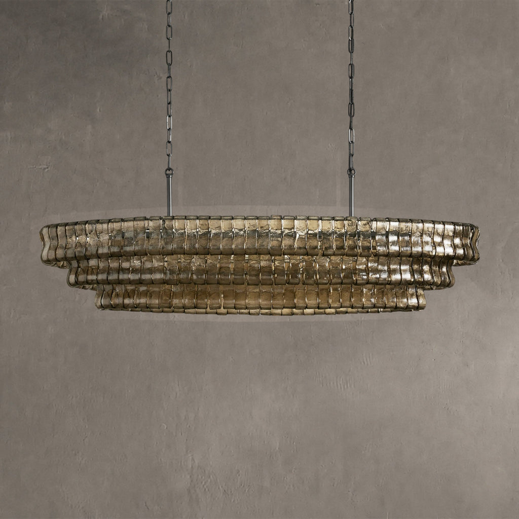 Ghiaccio Glass Oval Chandelier 54''65''