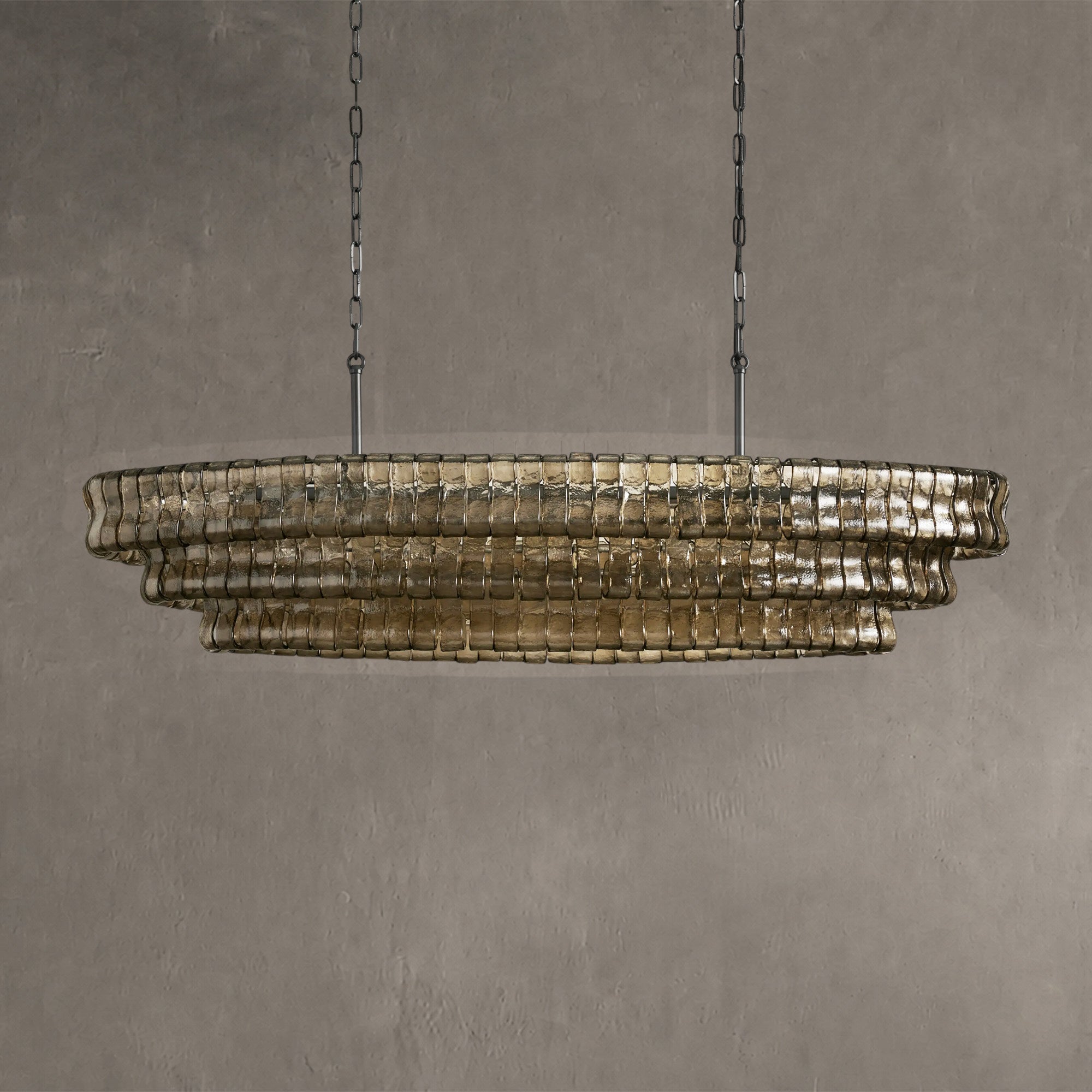 Ghiaccio Glass Oval Chandelier 54''65''