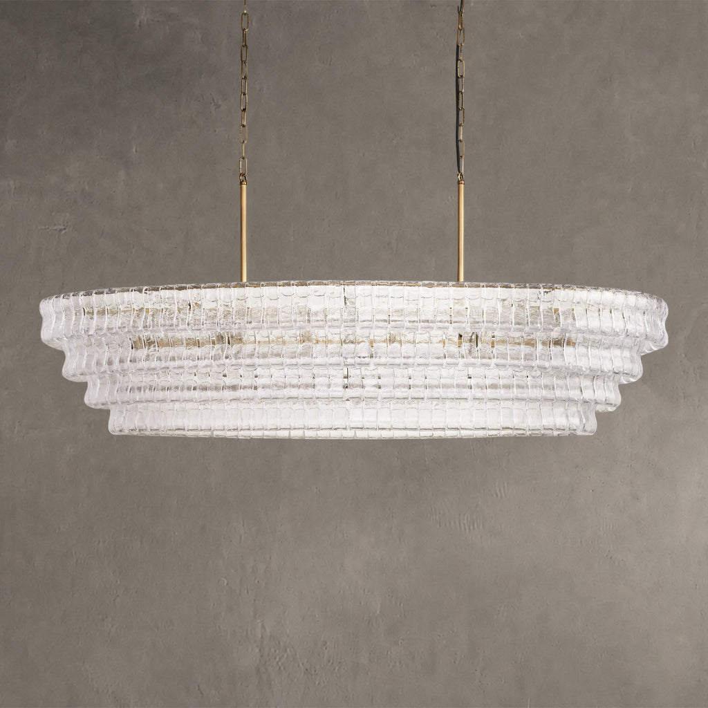 Ghiaccio Glass Oval Chandelier 54''65''