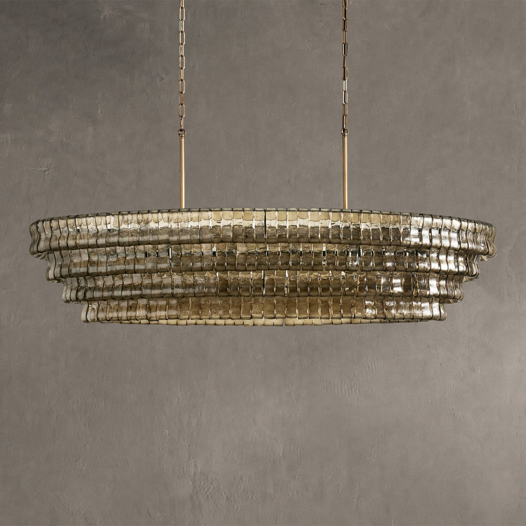 Ghiaccio Glass Oval Chandelier 54''65''