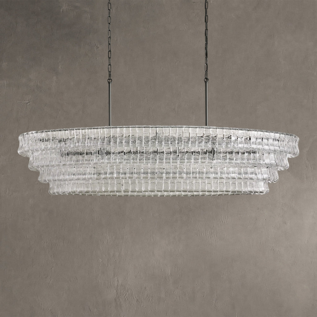 Ghiaccio Glass Oval Chandelier 54''65''