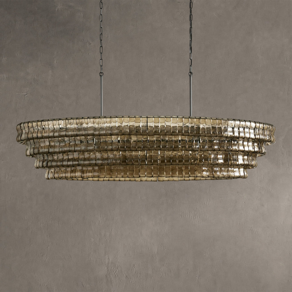 Ghiaccio Glass Oval Chandelier 54''65''