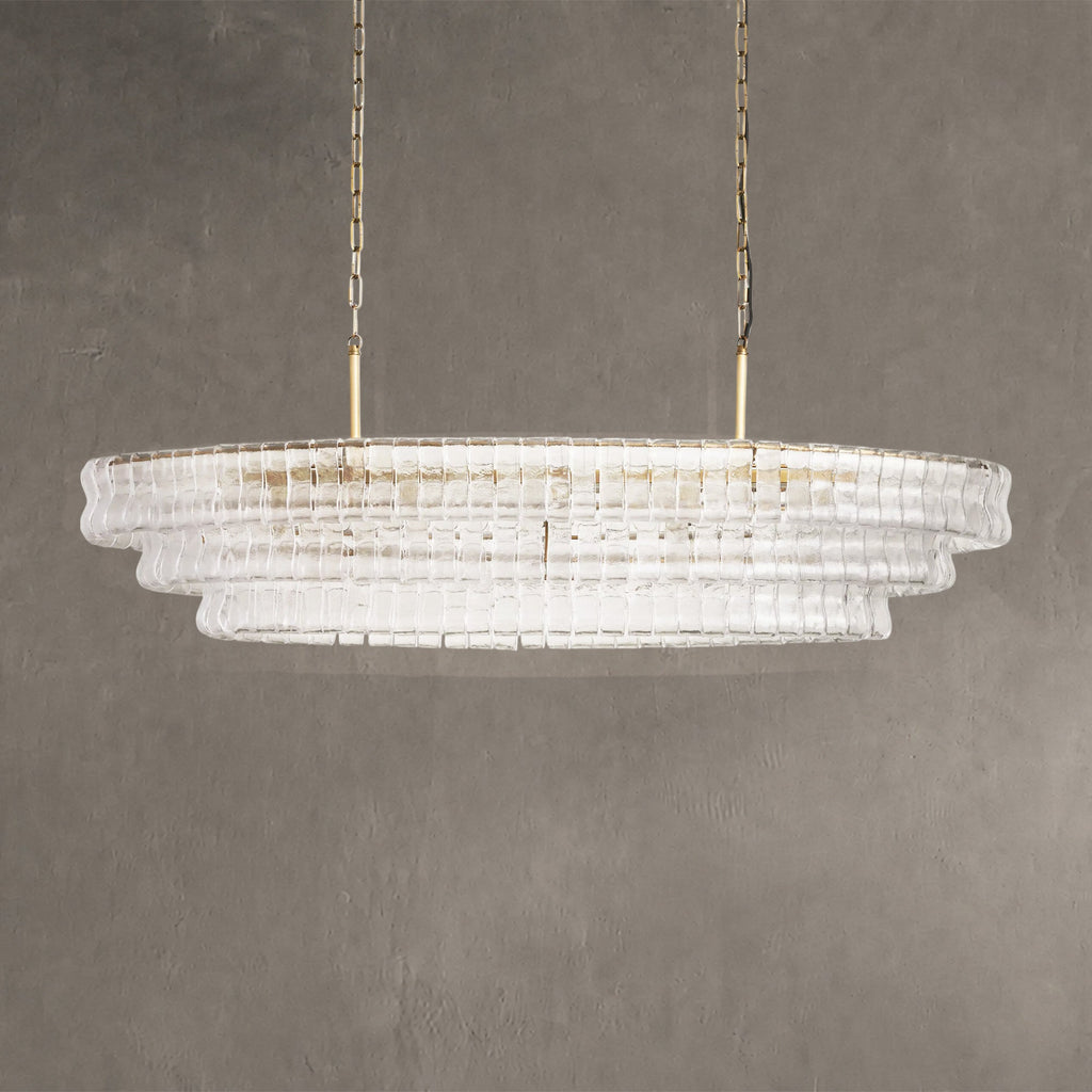 Ghiaccio Glass Oval Chandelier 54''65''