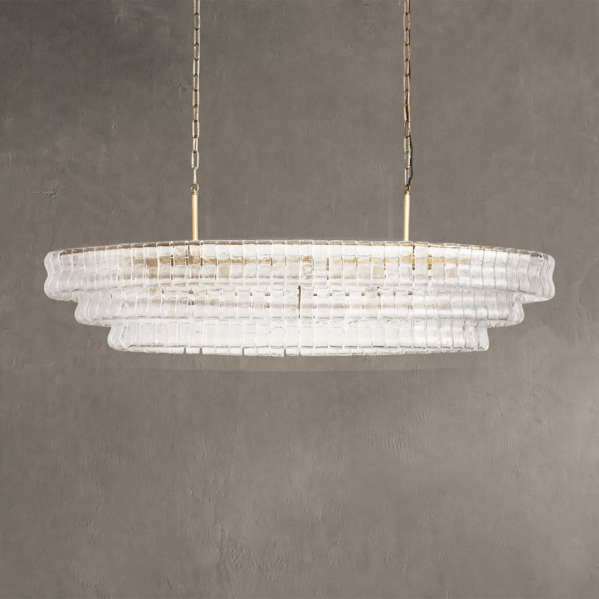 Ghiaccio Glass Oval Chandelier 54''65''