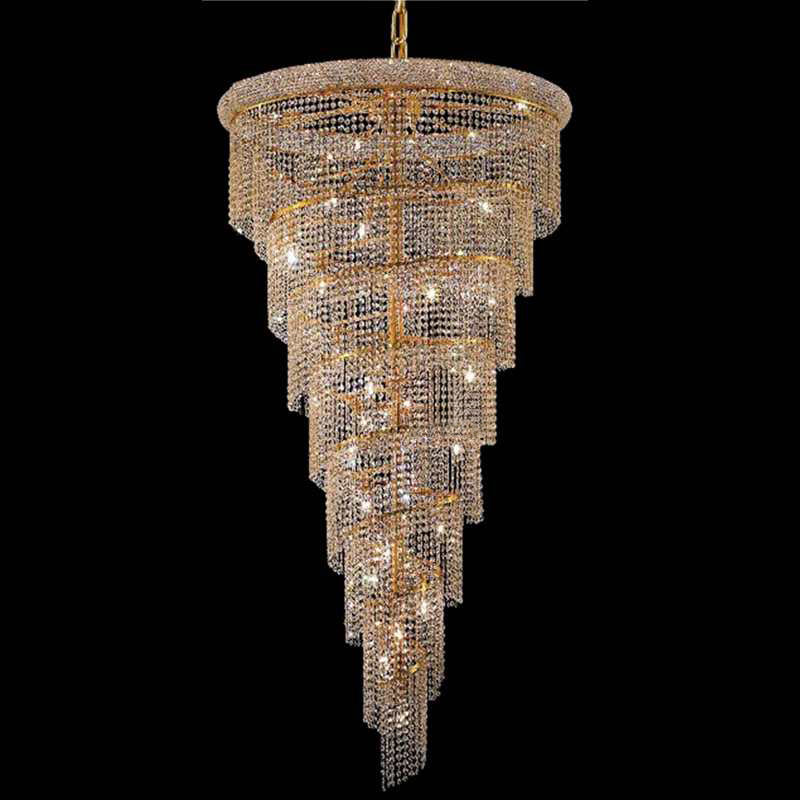 Long Stairwell Crystal Chandelier 36'' W 65'' H-大吊灯-Jecanoli