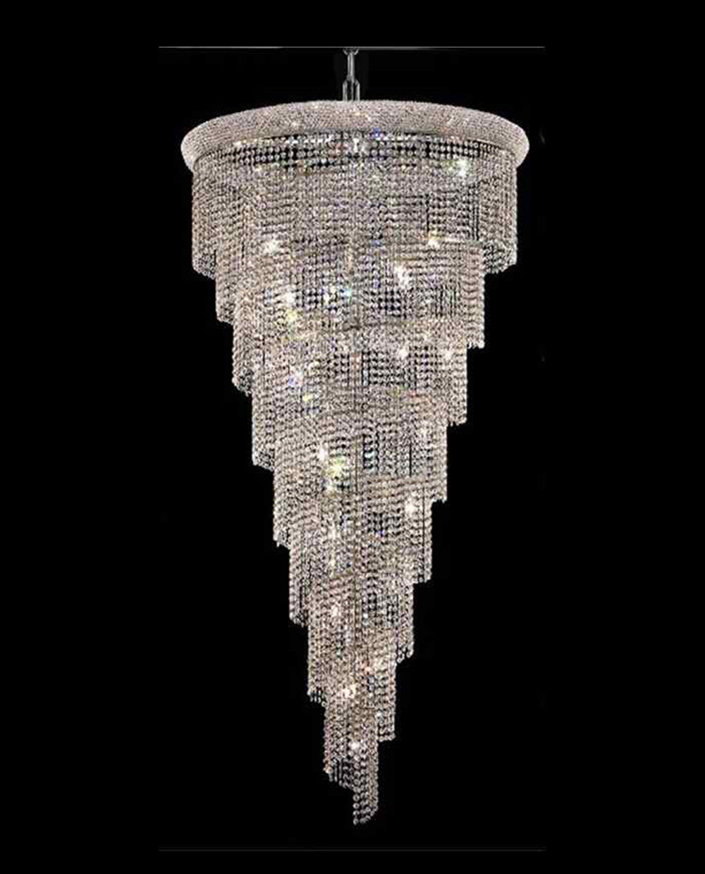 Long Stairwell Crystal Chandelier 36'' W 65'' H-大吊灯-Jecanoli