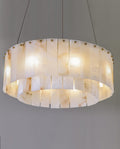 23''/ 32''/ 40'' Round Two-tier Alabaster Chandelier Lighting-现代灯-Jecanoli