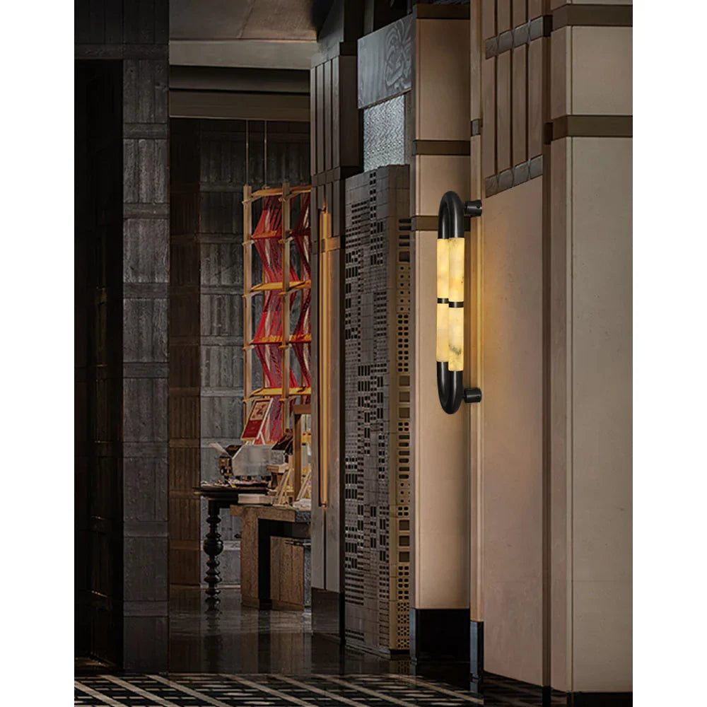 Alabaster Tube Wall Sconce-Wall Sconces-Jecanoli