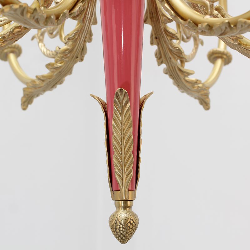 30X23 Inch 8 Lights Rococo Style Small Antique Copper Chandelier for Bedroom-铜灯-Jecanoli
