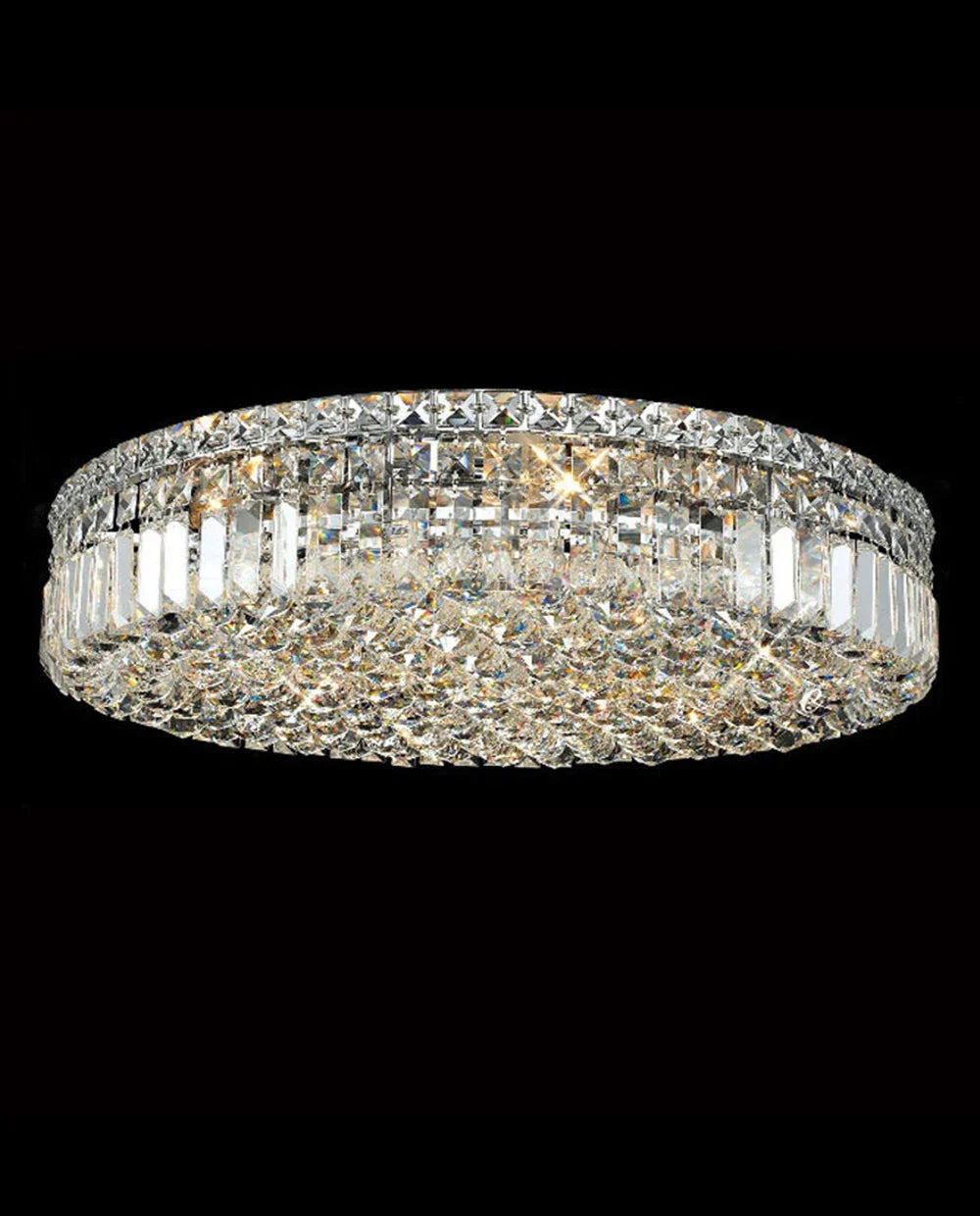 24'' Round Flush Mounted Chandelier Modern Crystal Ceiling Light-吸顶灯-Jecanoli